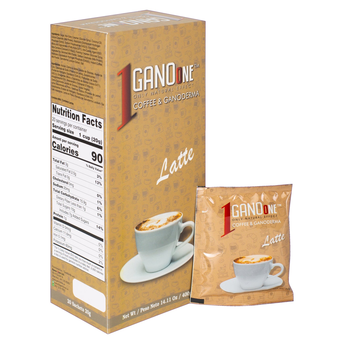 GanoOne Latte Reishi Coffee — 3 Boxes