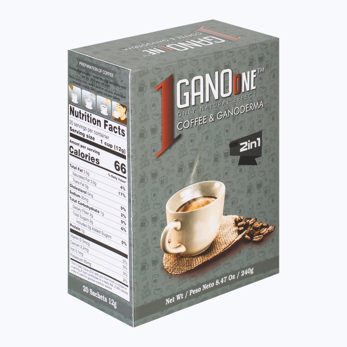 GanoOne 2-in-1 Reishi Coffee — 4 Boxes