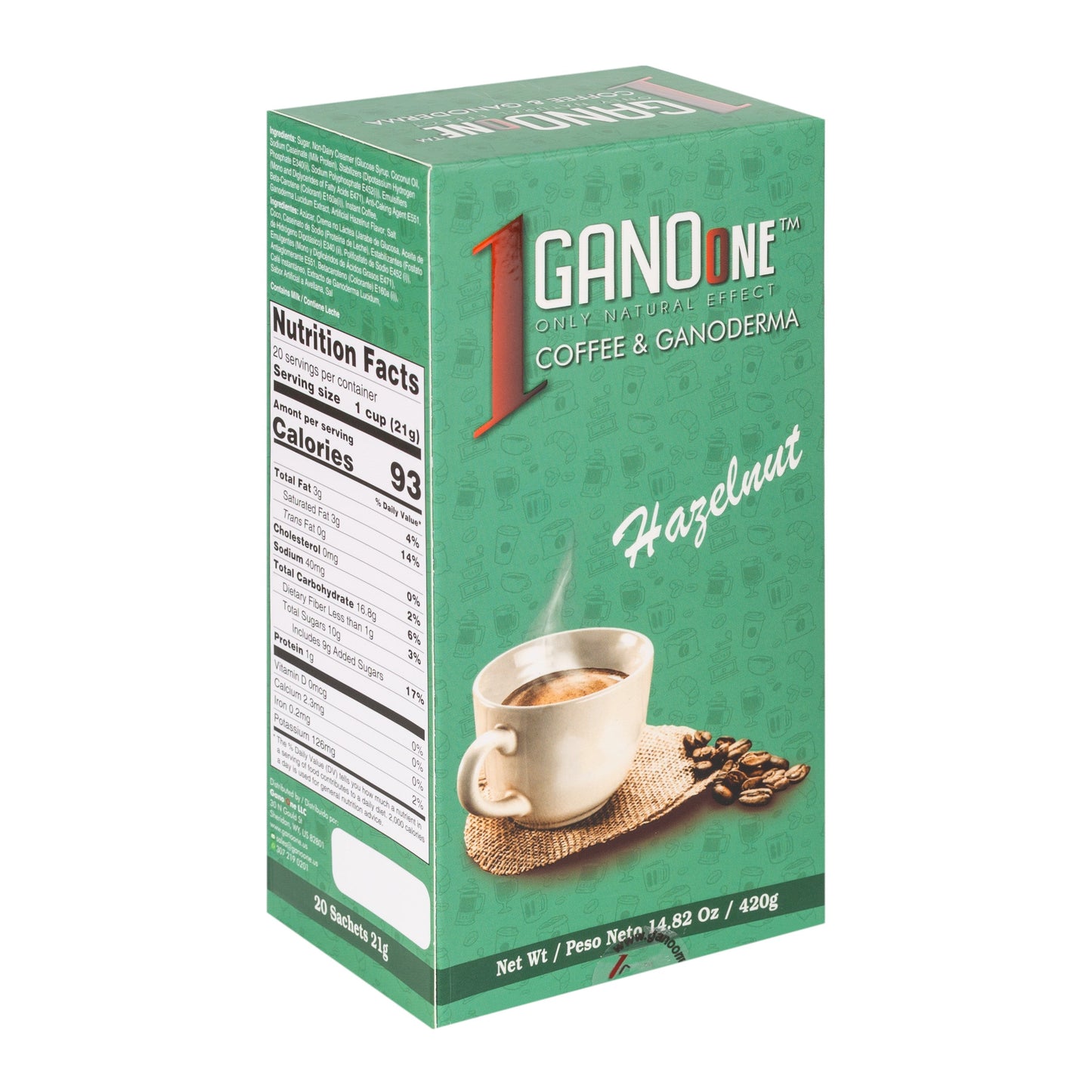 GanoOne Hazelnut Reishi Coffee — 2 Boxes