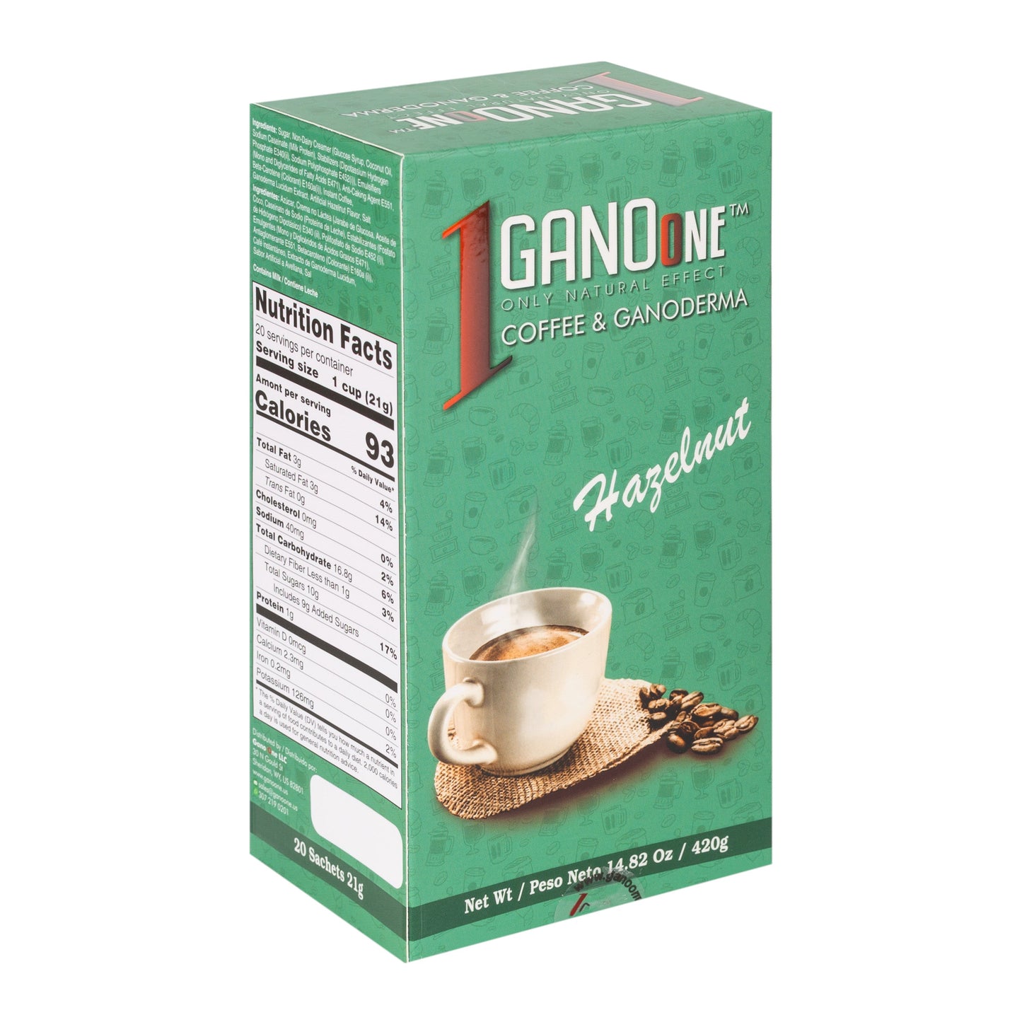GanoOne Hazelnut Reishi Coffee — 1 Box