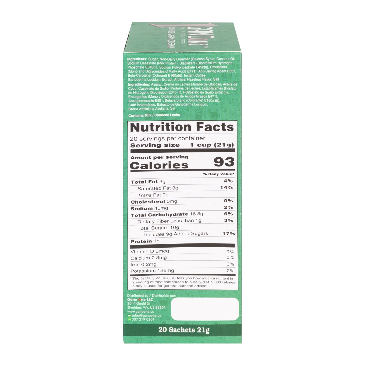 GanoOne Hazelnut Reishi Coffee — 1 Box