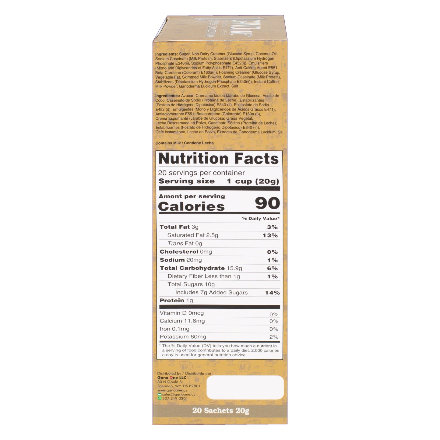 GanoOne Latte Reishi Coffee — 1 Box
