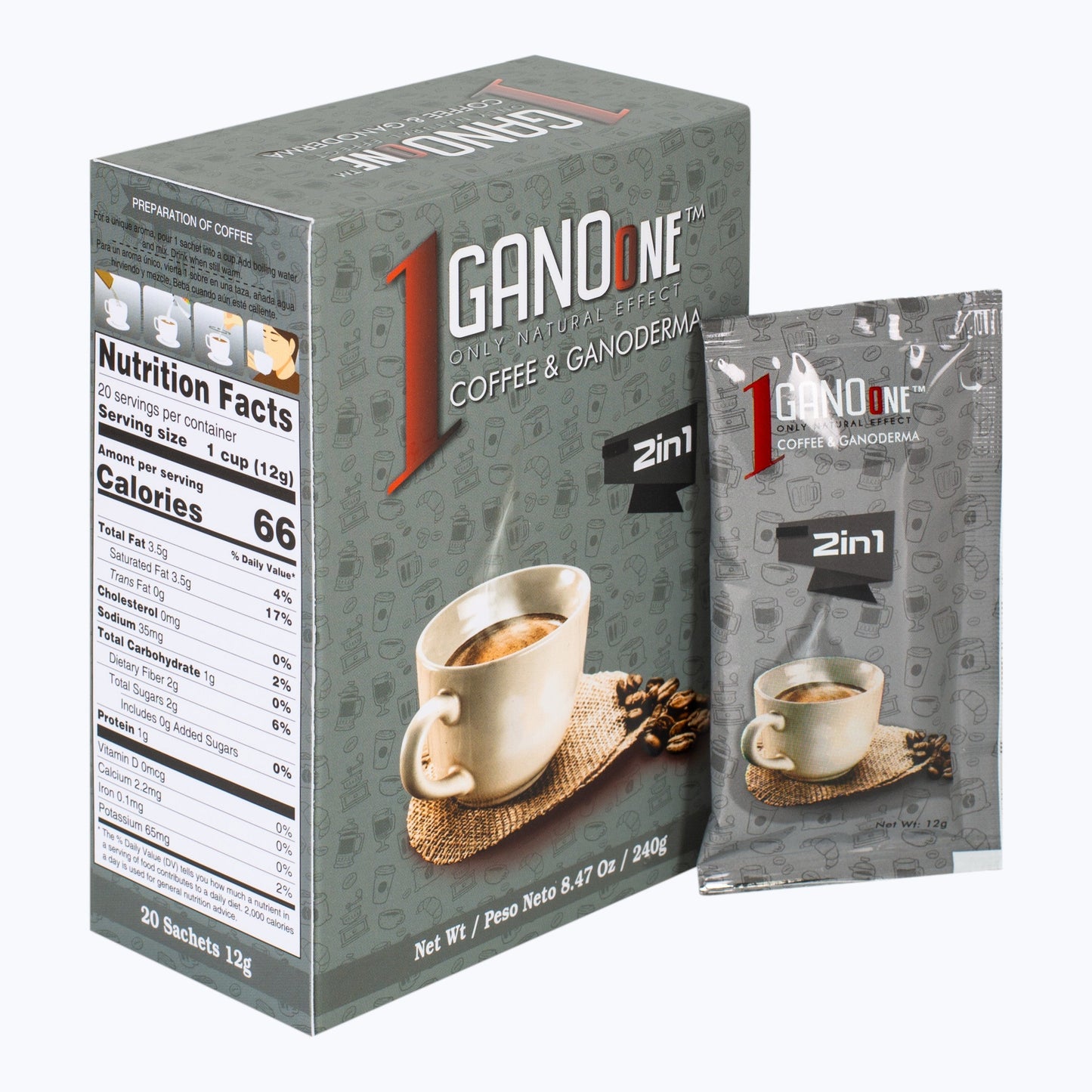 GanoOne 2-in-1 Reishi Coffee — 2 Boxes