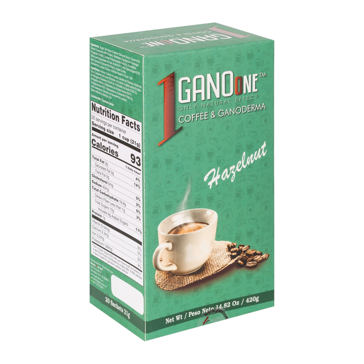 GanoOne Hazelnut Reishi Coffee — 4 Boxes
