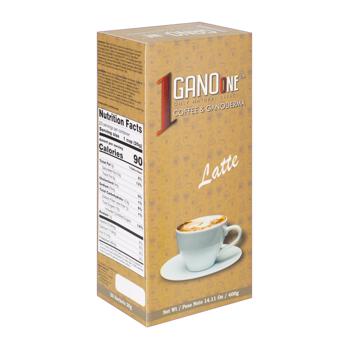 GanoOne Latte Reishi Coffee — 1 Box