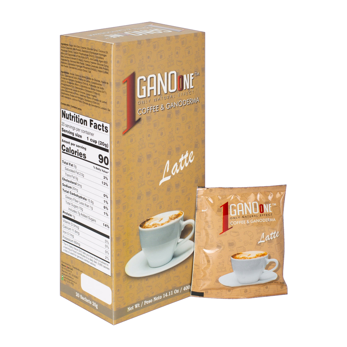 GanoOne Latte Reishi Coffee — 3 Boxes